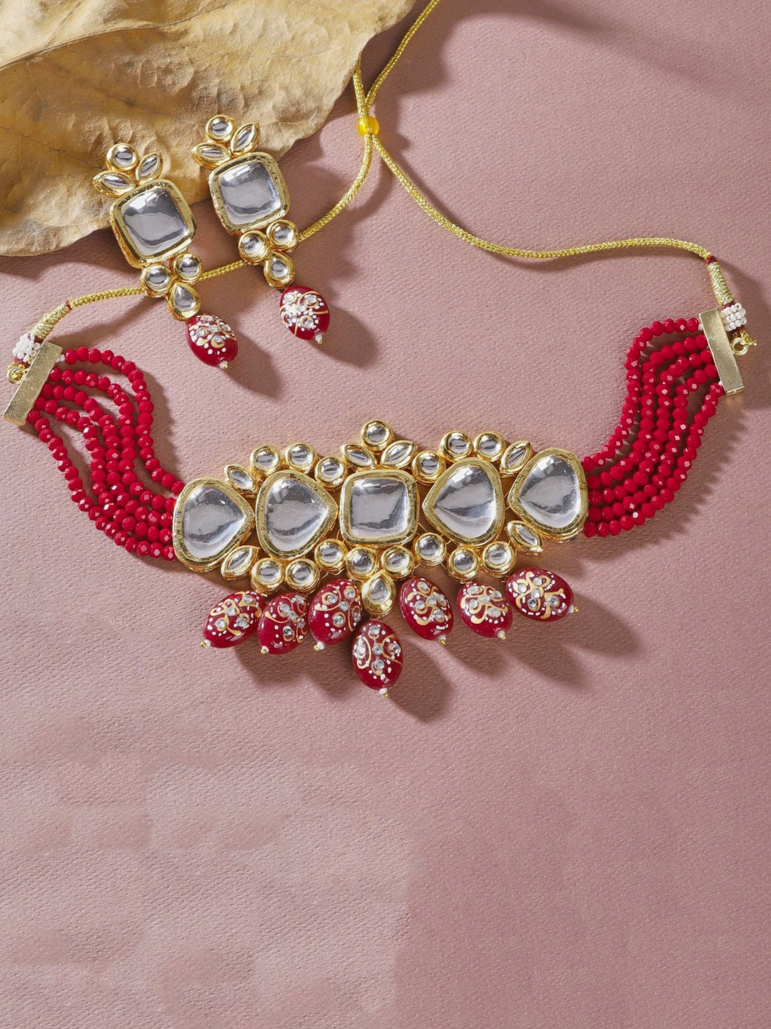 

The Pari Gold-Plated Kundan-Studded & Beaded Jewellery Set