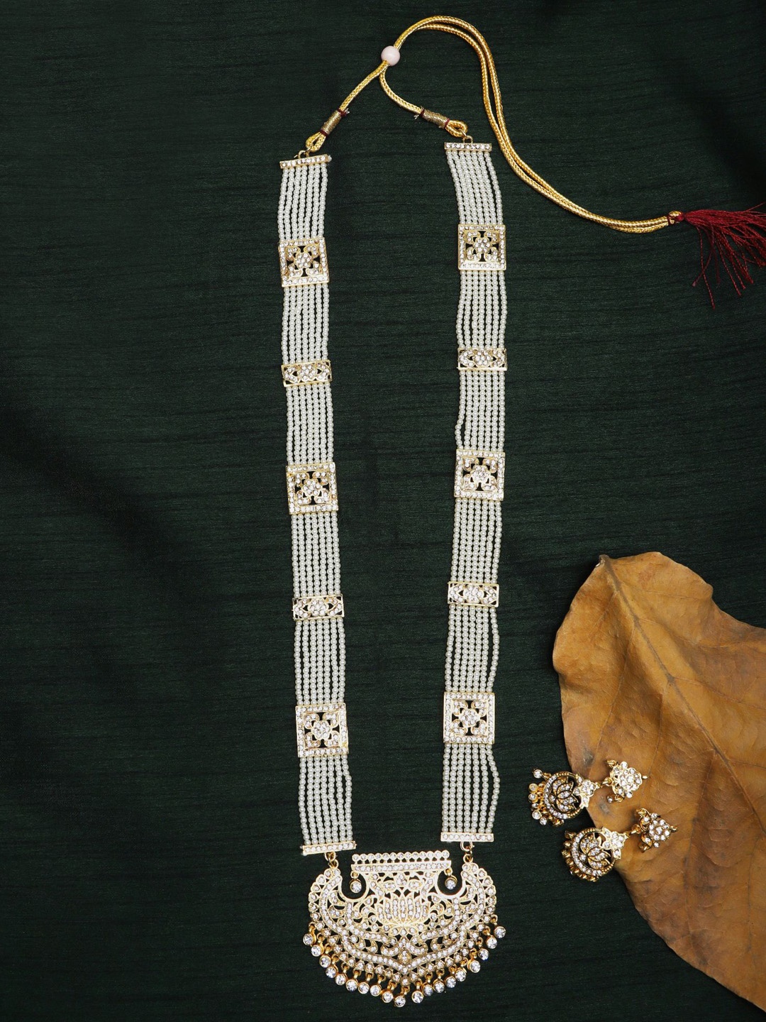 

The Pari Gold-Plated Pearl-Studded & Beaded Long Jewellery Set