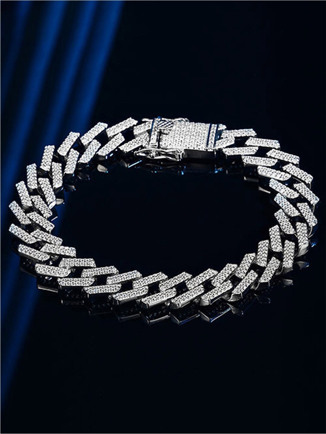 

Jewels Galaxy American Diamond Silver-Plated Link Bracelet