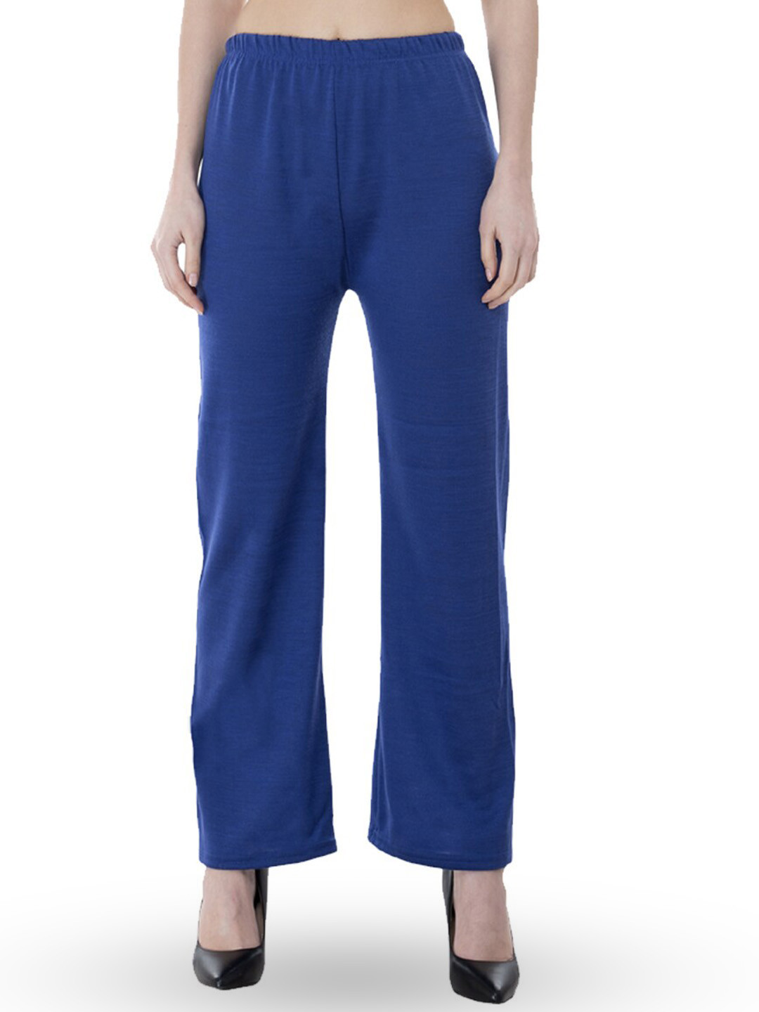 

IndiWeaves Mid-Rise Straight Fit Palazzos, Blue