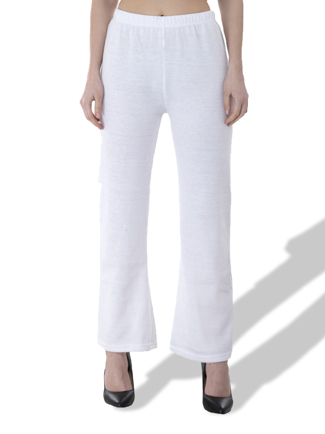 

IndiWeaves Wide Leg Mid Rise Palazzos, White