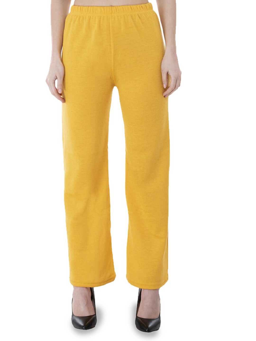 

IndiWeaves Mid-Rise Straight Fit Palazzos, Yellow