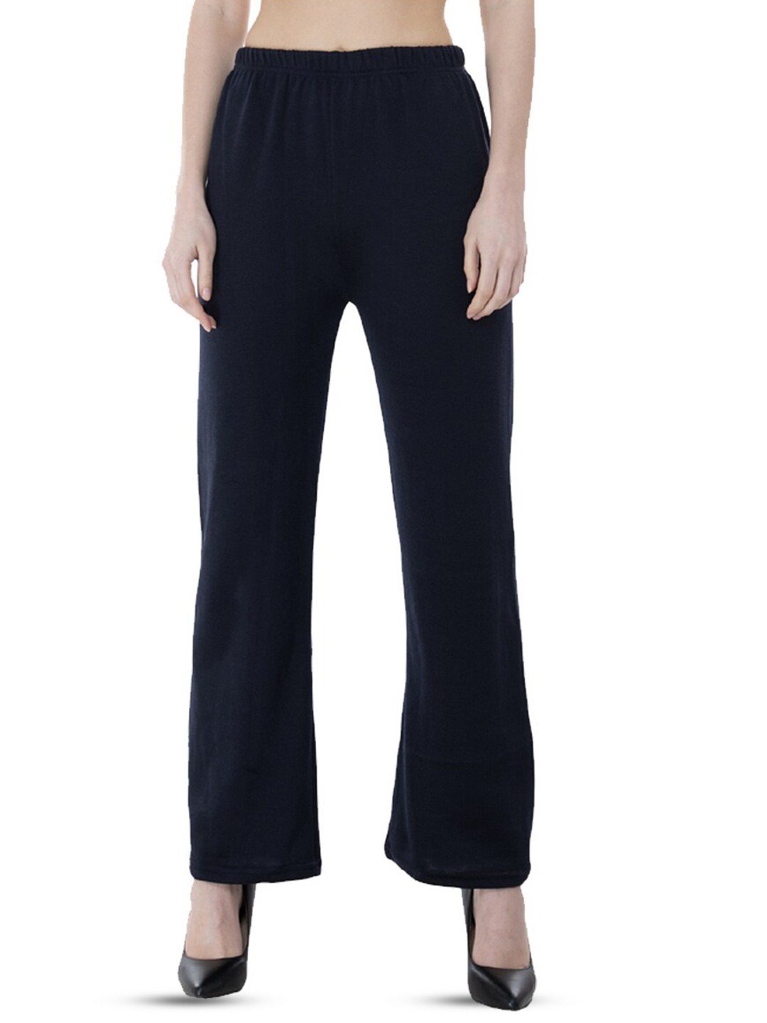 

IndiWeaves Wide Leg Wool Palazzos, Navy blue