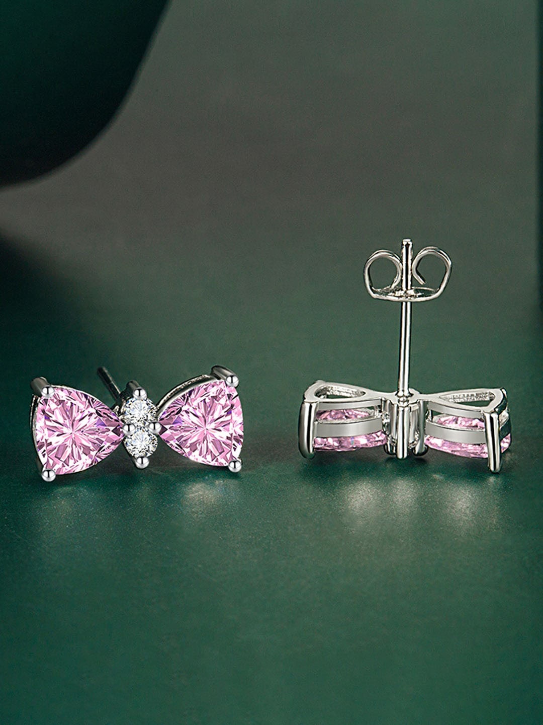 

Designs & You Silver-Plated Contemporary Studs Earrings, Pink
