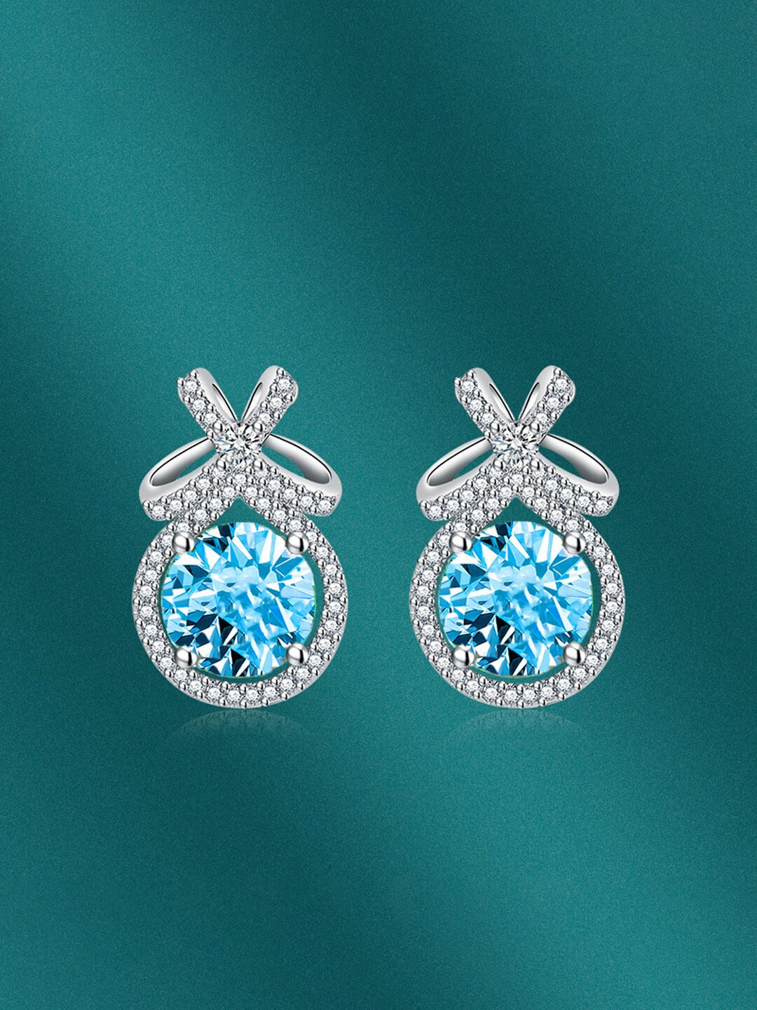 

Designs & You Silver-Plated Contemporary Studs Earrings