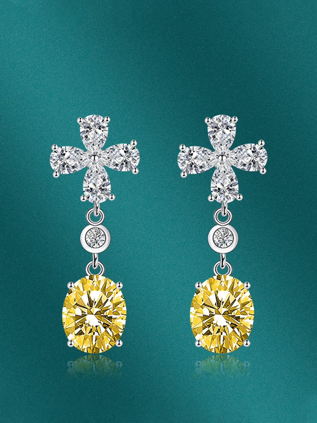 

Designs & You Silver-Plated Oval Drop Earrings