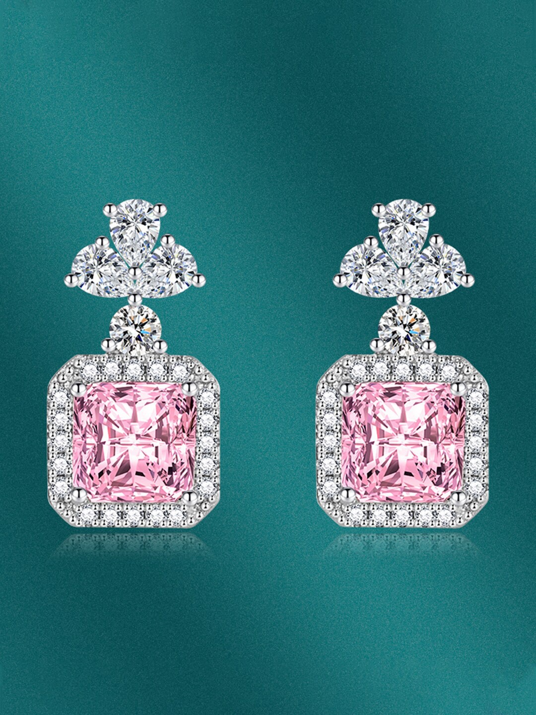 

Designs & You Silver-Plated Square Drop Earrings