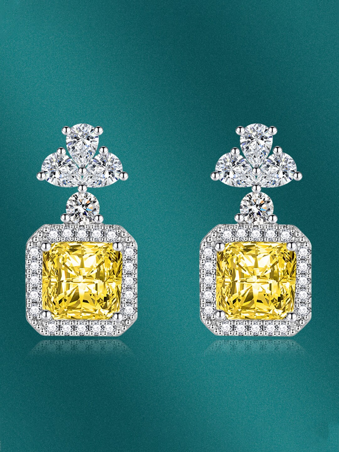 

Designs & You Silver-Plated Square Drop Earrings