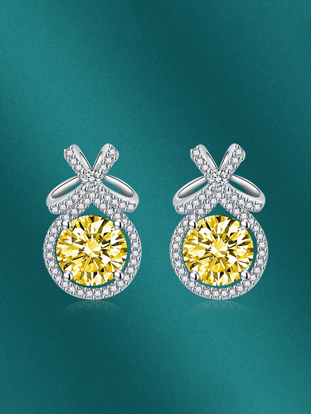 

Designs & You Silver Plated Contemporary Studs Earrings
