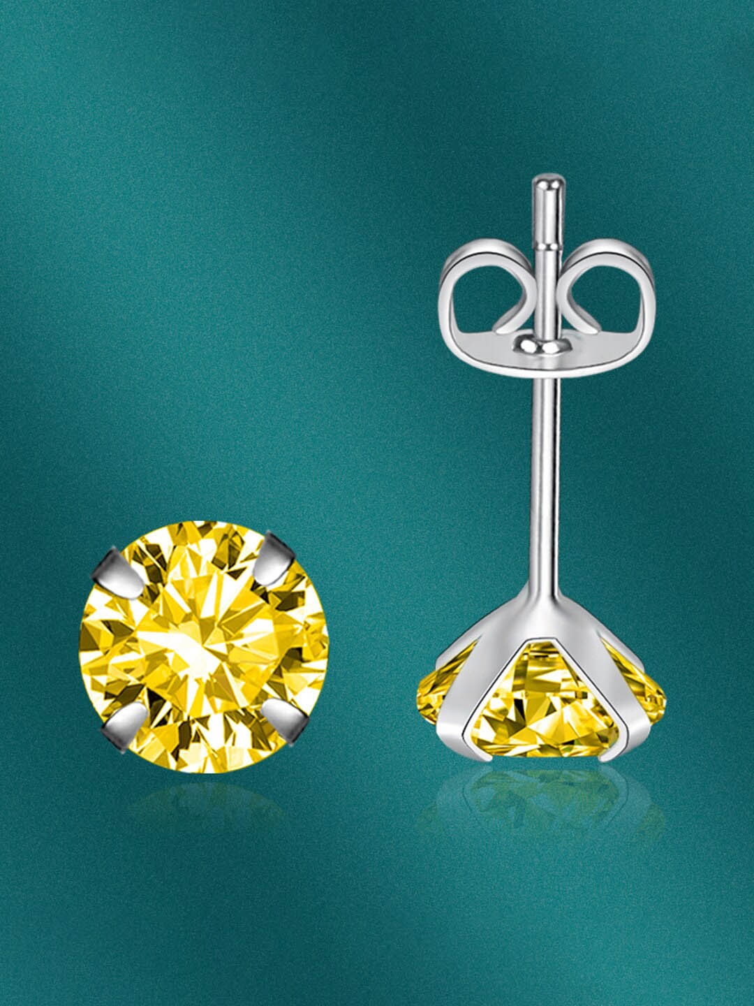

Designs & You Silver-Plated Contemporary Studs Earrings, Yellow
