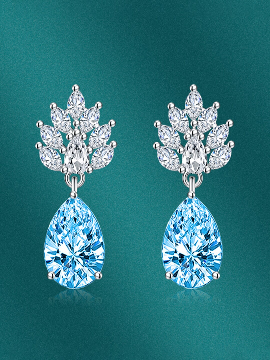 

Designs & You Teardrop Shaped Drop Earrings, Silver
