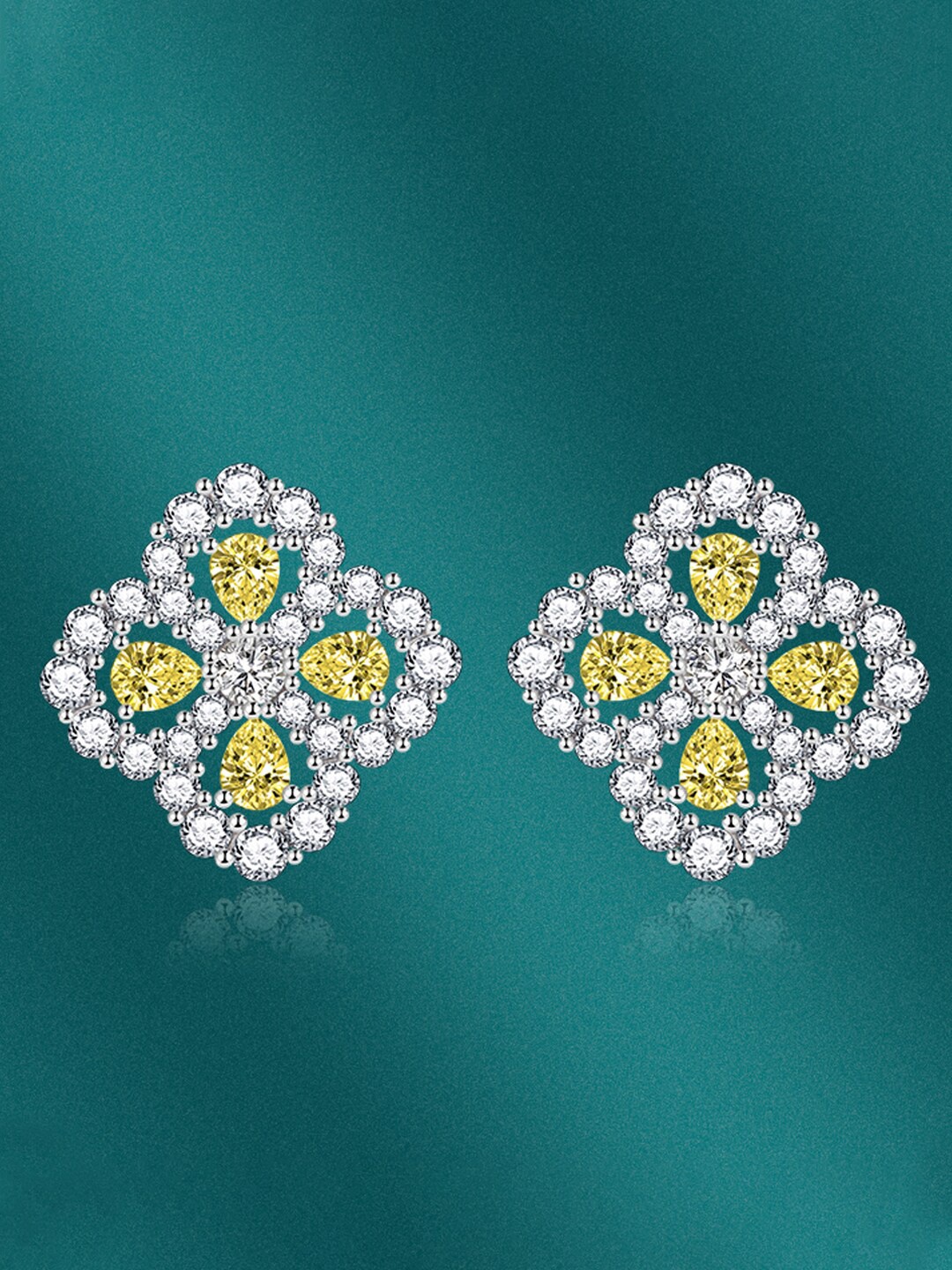 

Designs & You Silver-Plated Contemporary Studs Earrings