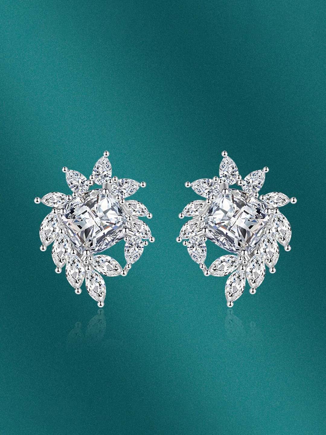 

Designs & You Silver-Plated Contemporary Studs Earrings
