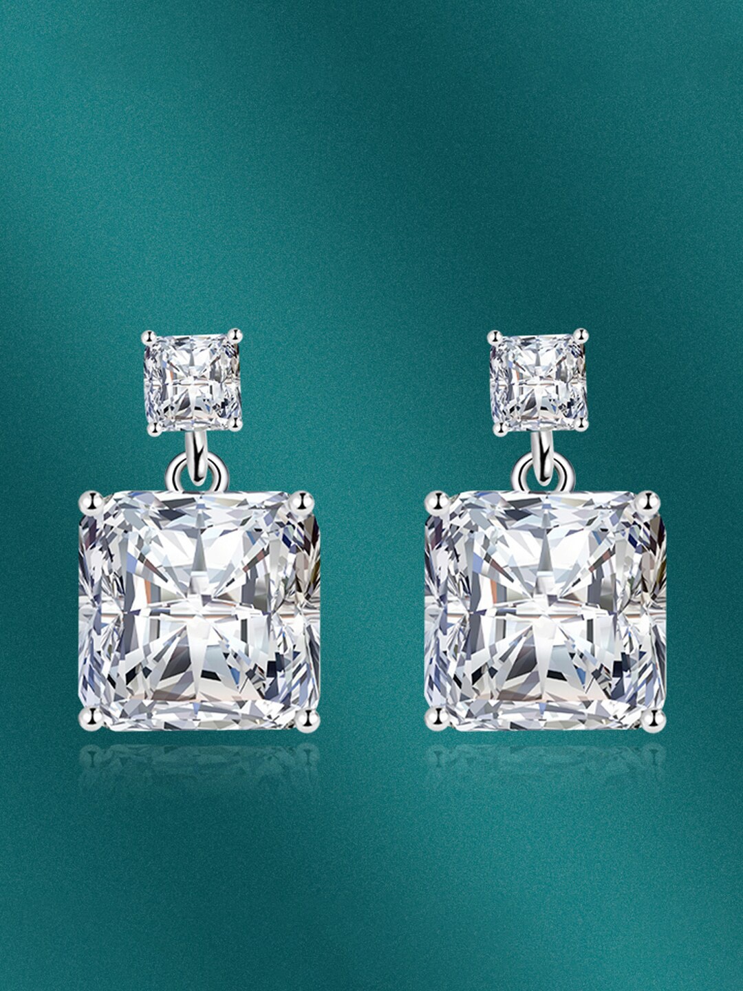 

Designs & You Silver-Plated Square Drop Earrings