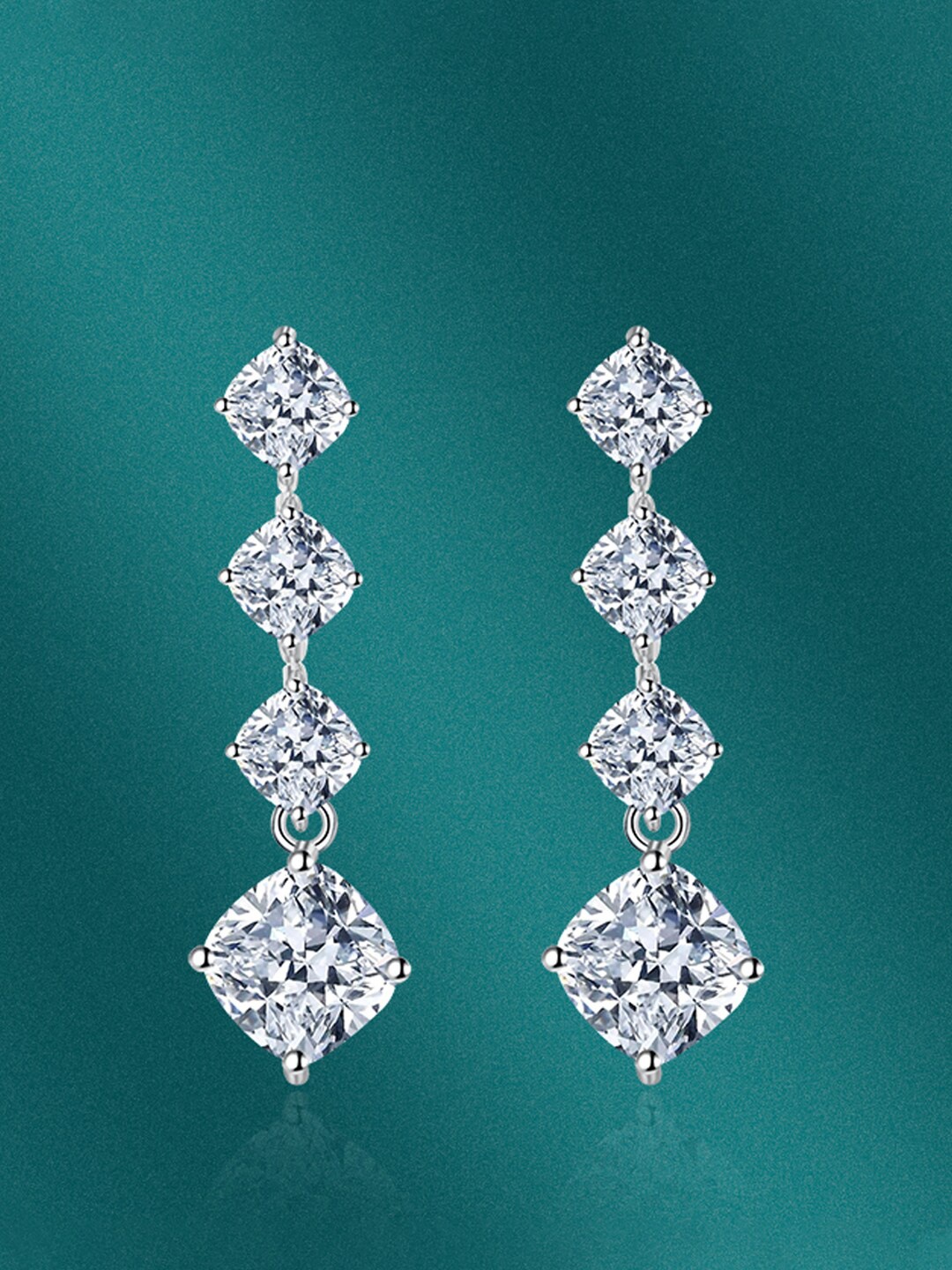 

Designs & You Silver Plated Square Drop Earrings