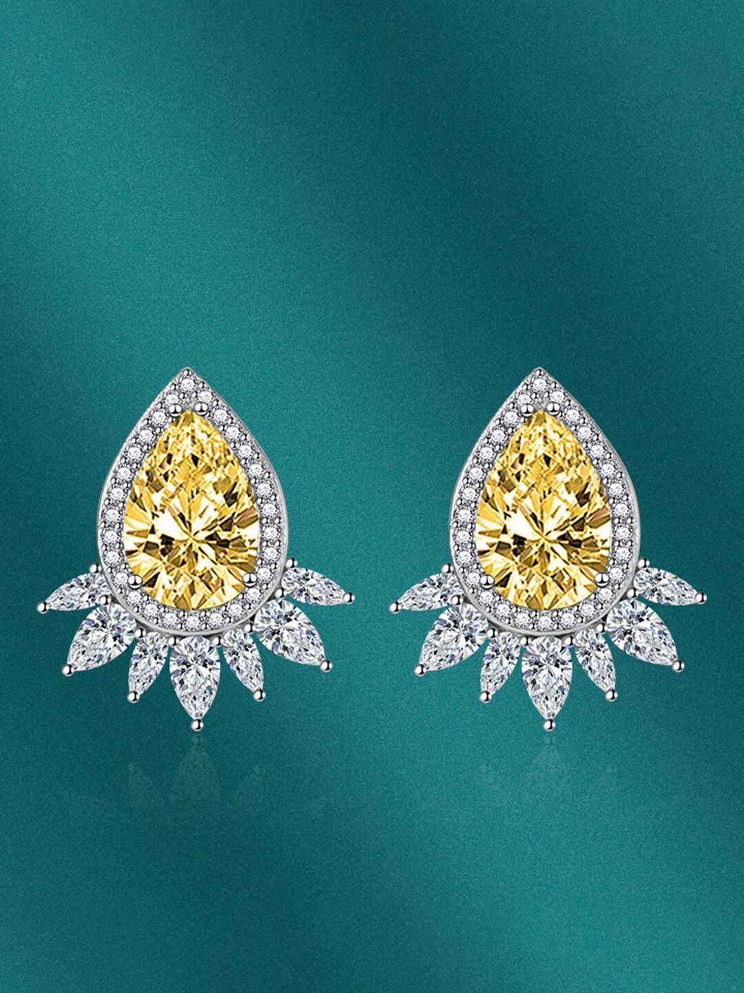 

Designs & You Silver Plated Contemporary Studs Earrings