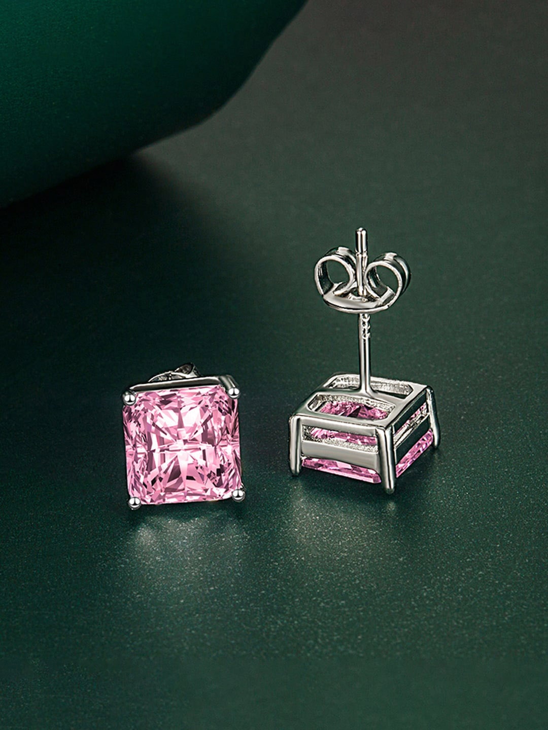 

Designs & You Silver Plated Square Studs Earrings