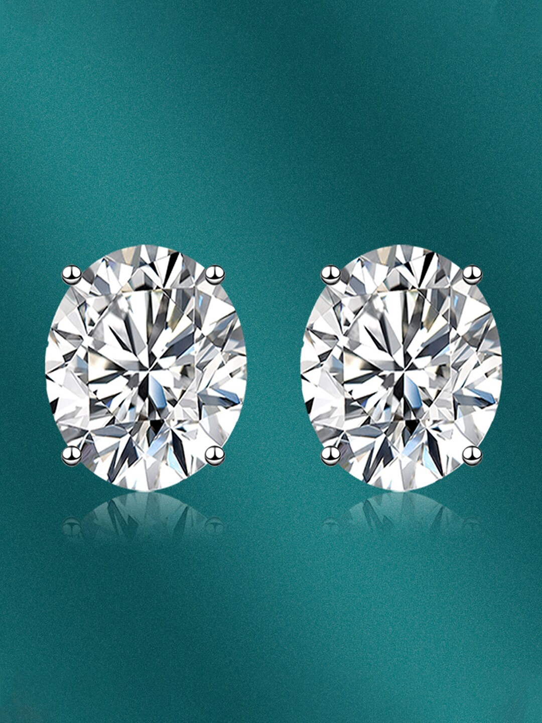 

Designs & You Silver-Pated Oval Studs Earrings