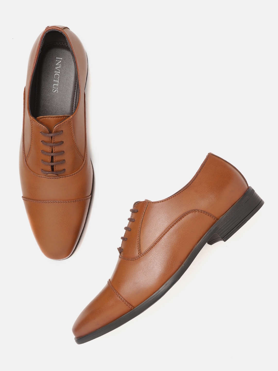 

INVICTUS Men Tan Brown Solid Formal Oxfords