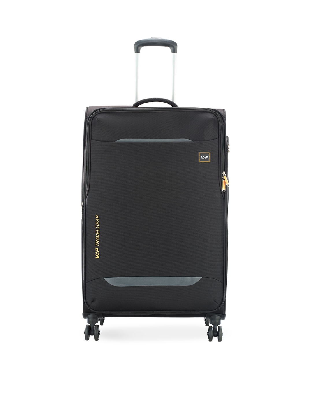 

VIP Eterno 8W Large Soft Sided Suitcase Textured Trolley Bag, Black