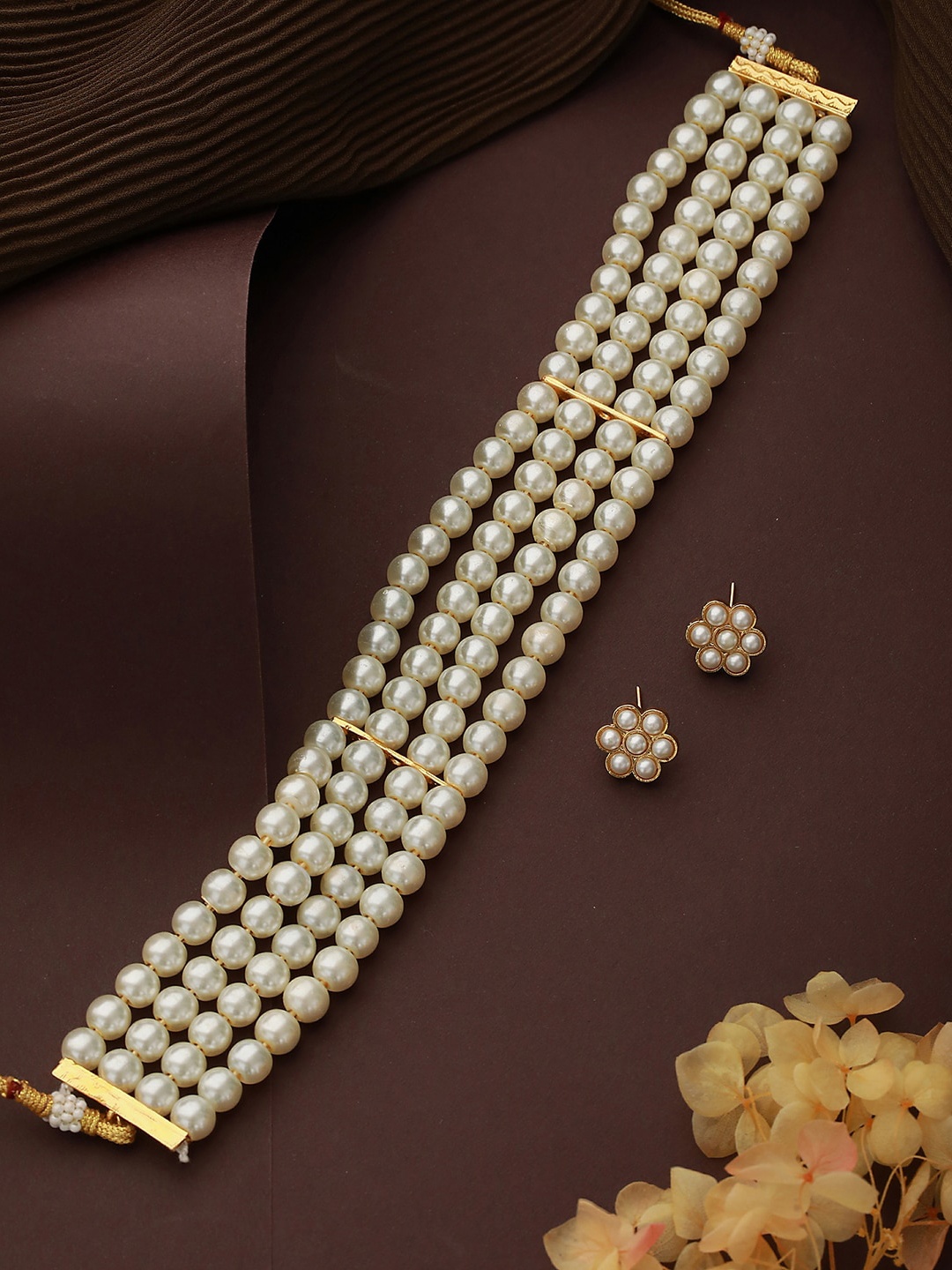 

Anouk Gold-Plated Pearls Beaded Jewellery Set