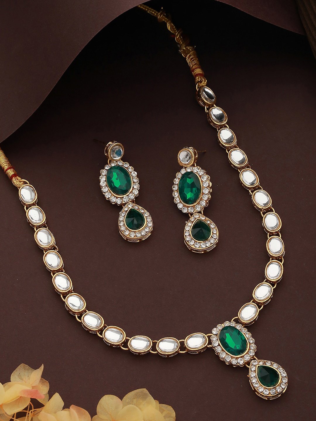 

Anouk Gold-Plated Stone-Studded JewellerySet