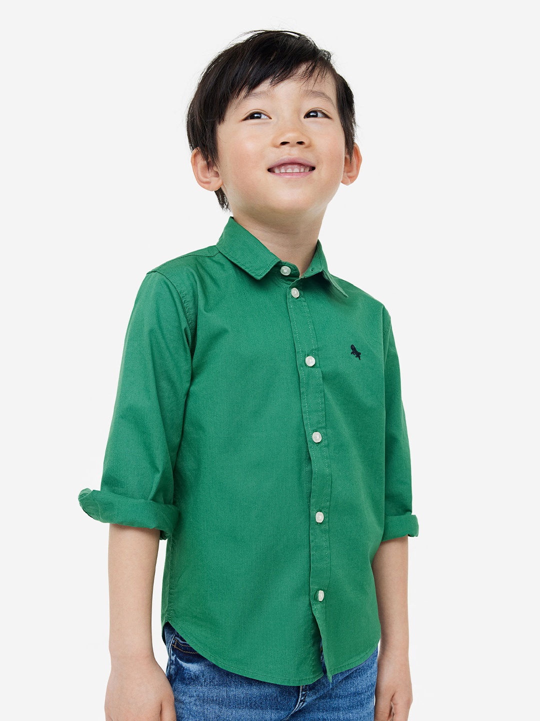 

H&M Boys Cotton Shirt, Green