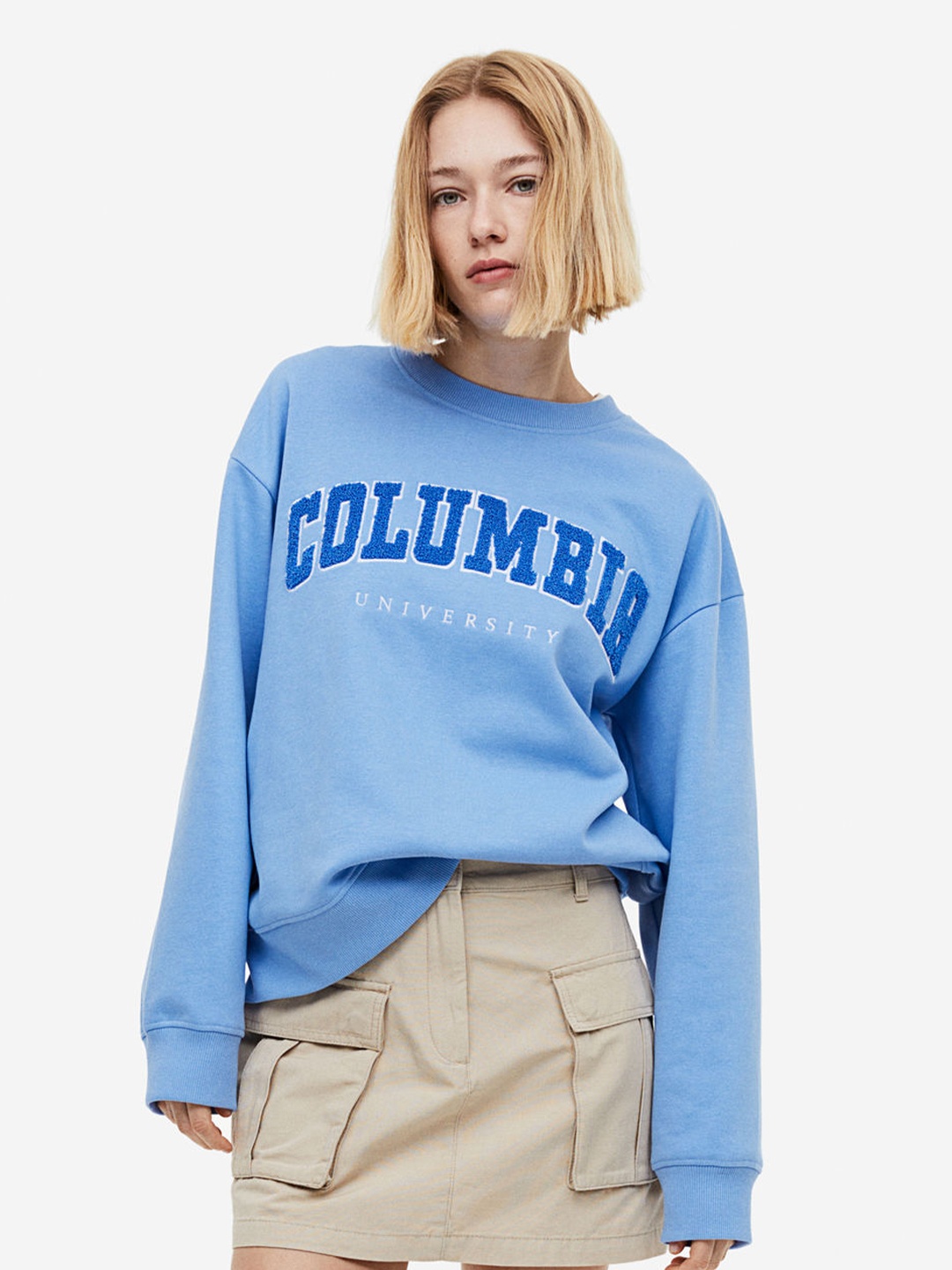 

H&M Motif-Detail Sweatshirt, Blue
