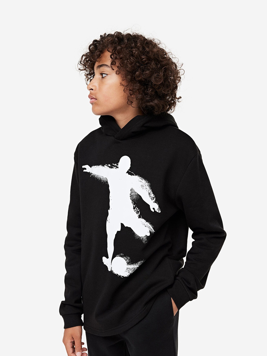 

H&M Boys Printed Hoodie, Black