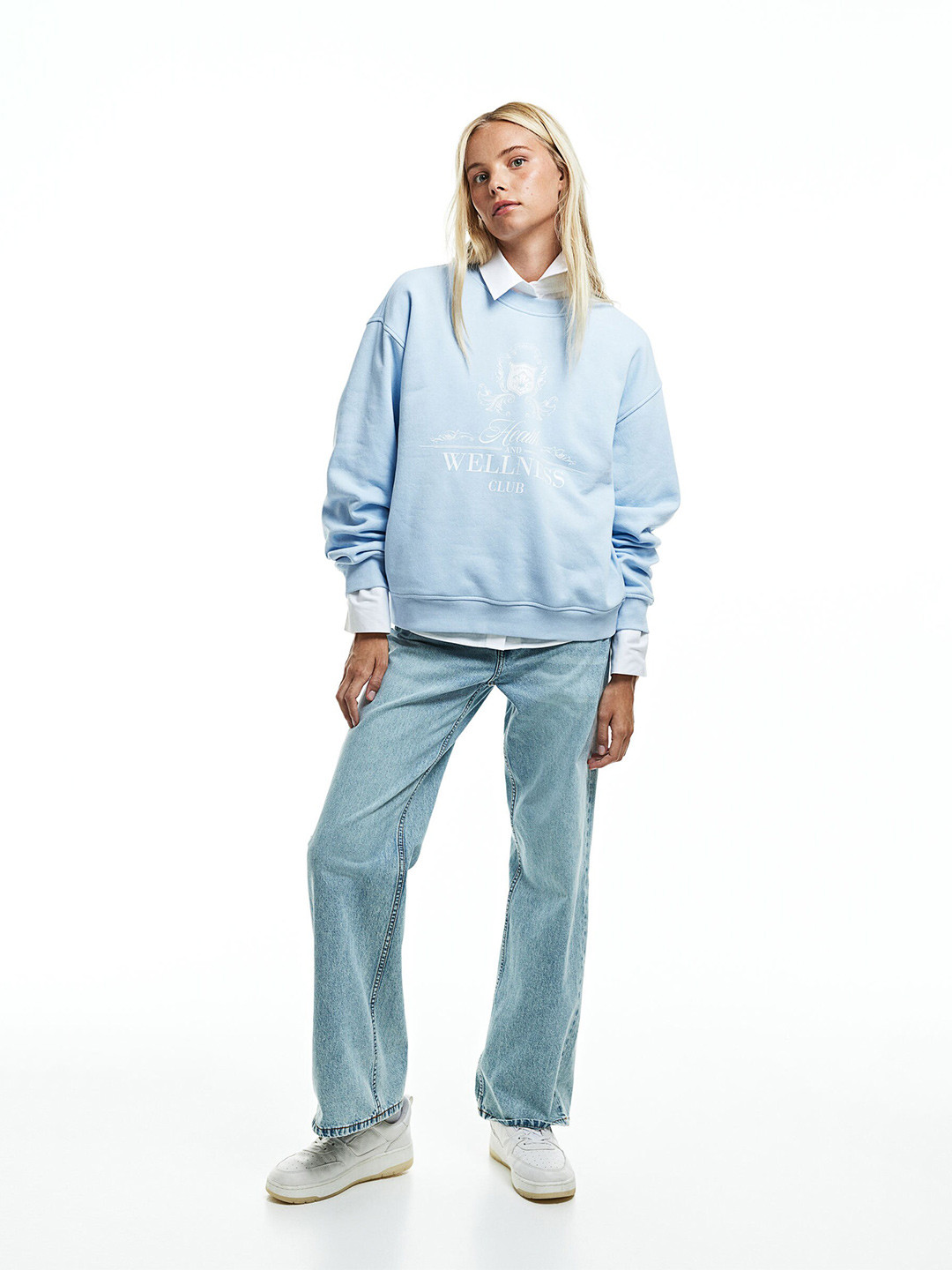 

H&M Motif-Detail Sweatshirt, Blue