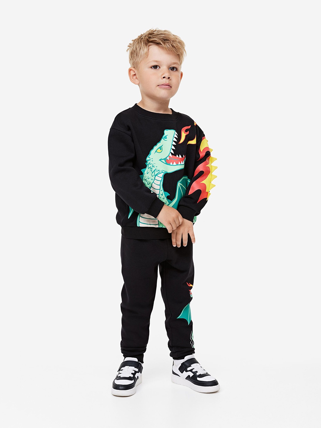 

H&M Boys 2-Piece Printed Set, Black