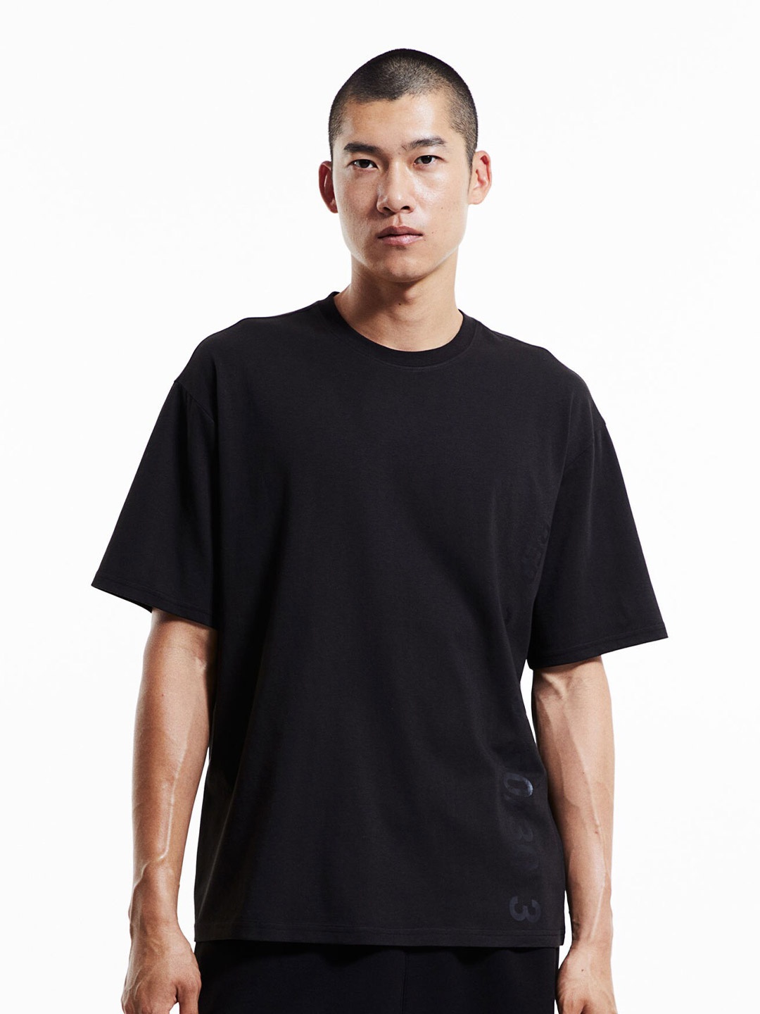 

H&M DryMove Printed Sports T-Shirt, Black