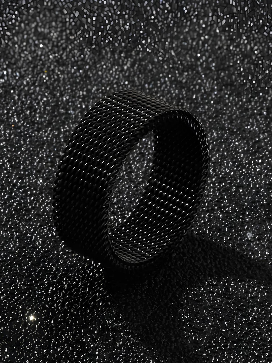 

KARISHMA KREATIONS Unisex Textured Details Alloy Ring, Black