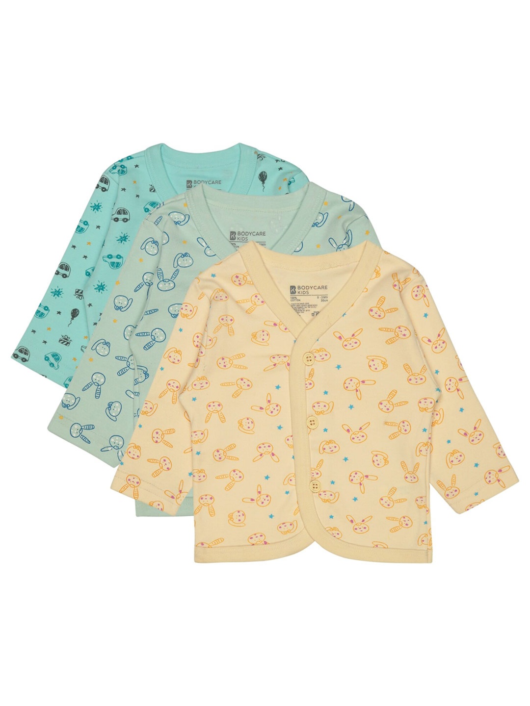 

Bodycare Infant Kids Pack Of 3 Assorted Conversational Printed Cotton T-shirts