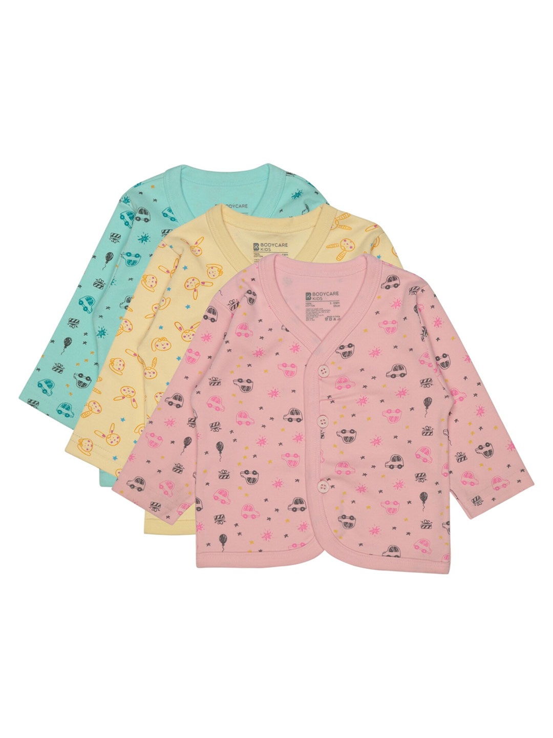 

Bodycare Infant Kids Pack Of 3 Assorted Conversational Printed Cotton T-shirts