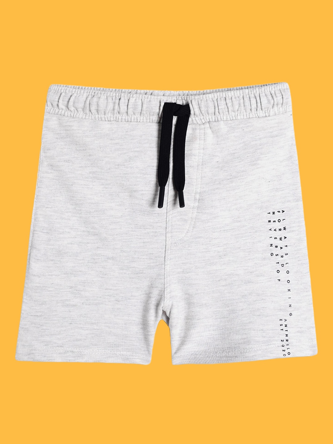 

Anthrilo Boys Typography Printed Cotton Shorts, Off white