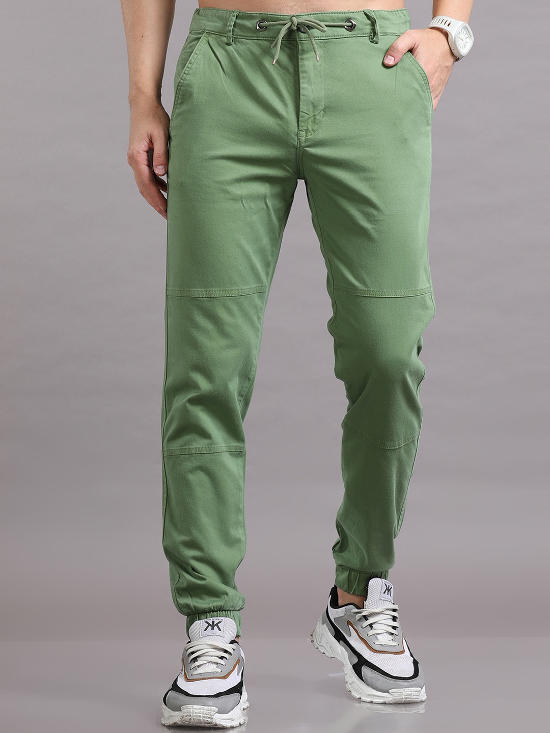 

Reslag Men Mid Rise Cotton Joggers, Green