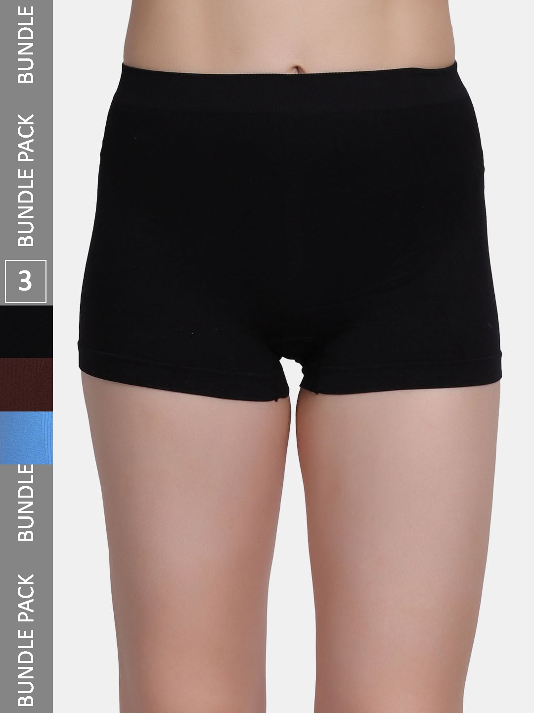 

Amour Secret Women Pack Of 3 Mid-Rise Boy Short Briefs, Black