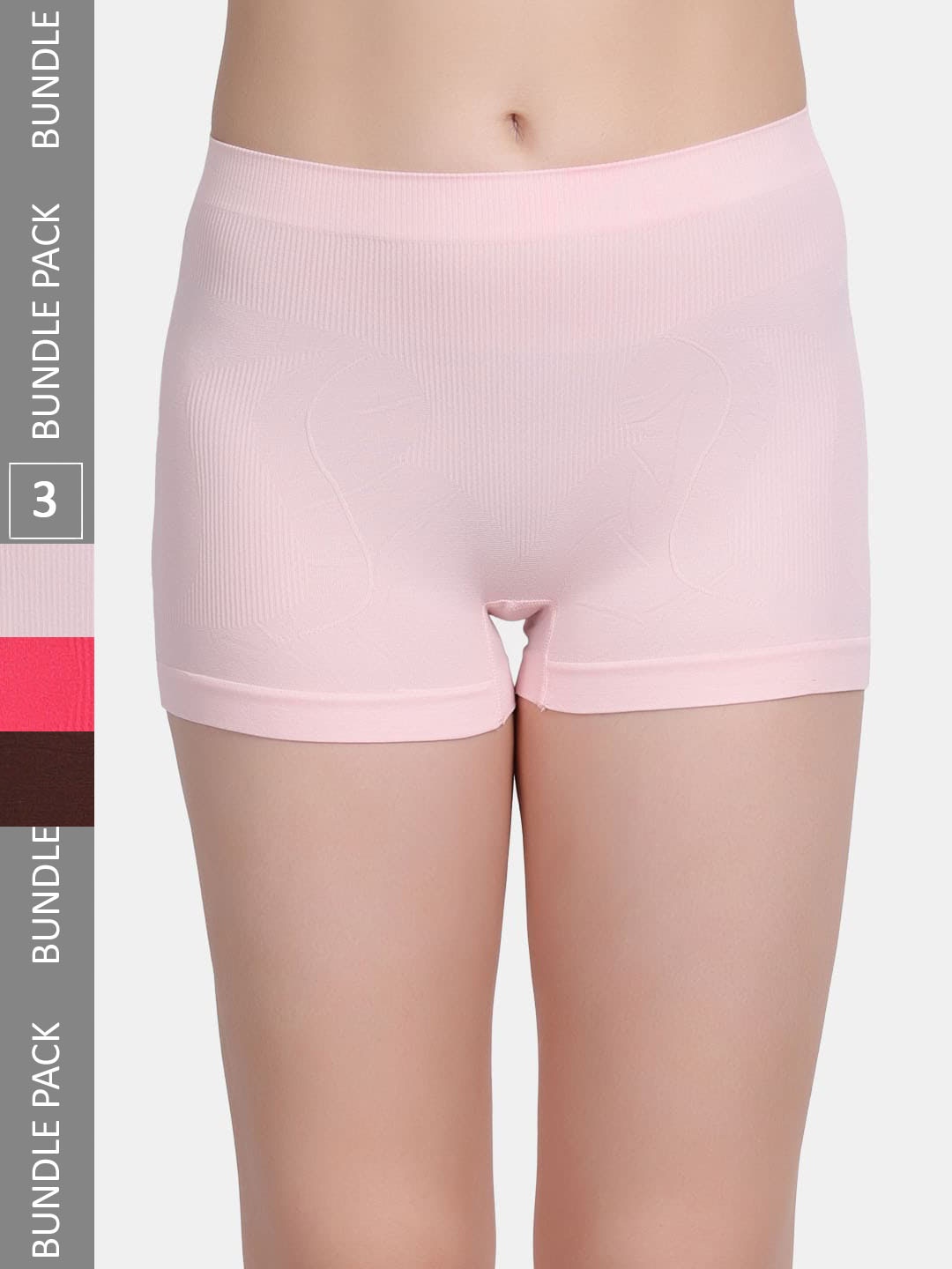 

Amour Secret Women Pack Of 3 Seamless Mid Rise Briefs, Pink