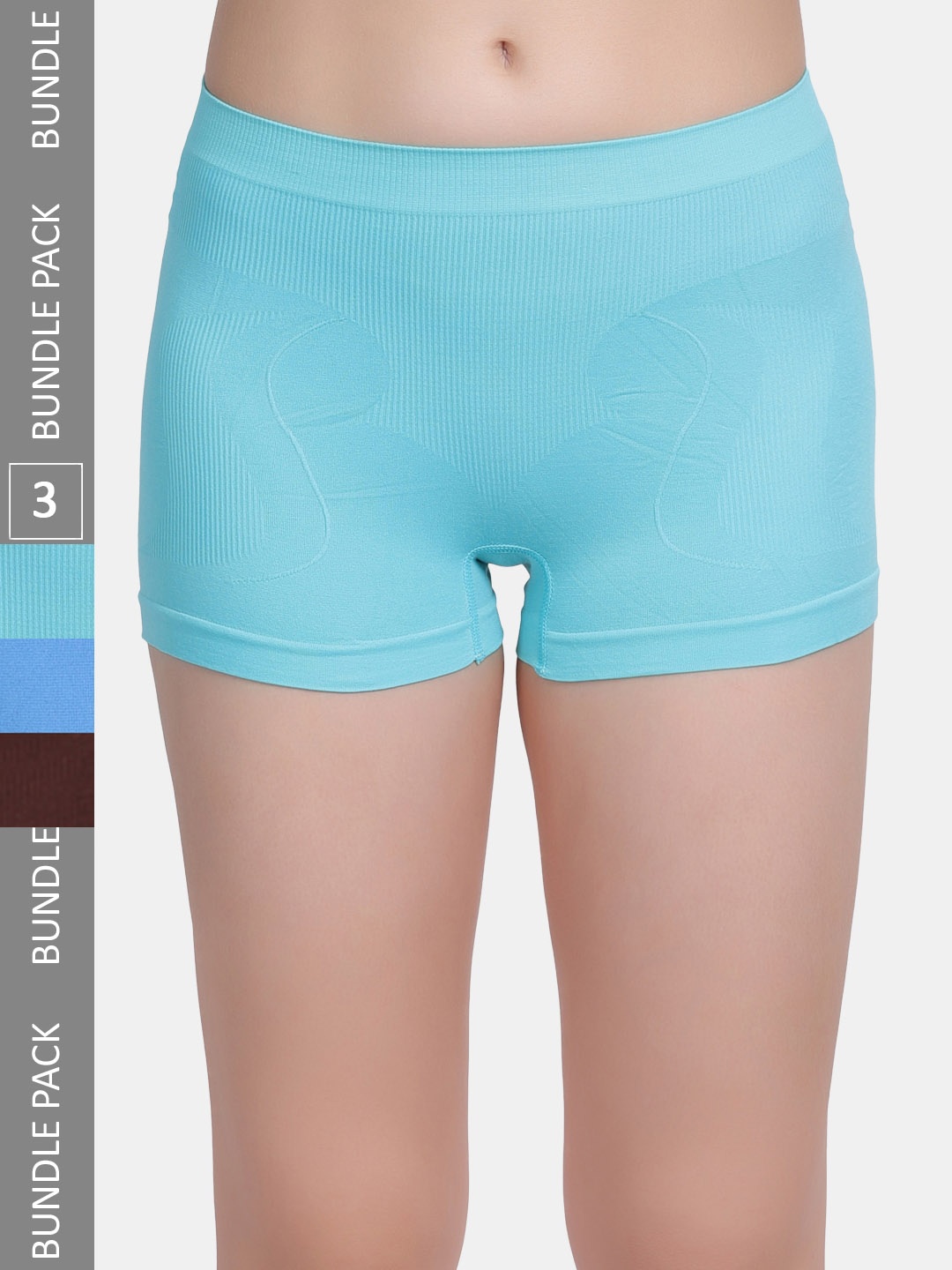 

Amour Secret Women Pack Of 3 Leak-Proof Boy Shorts Briefs, Blue