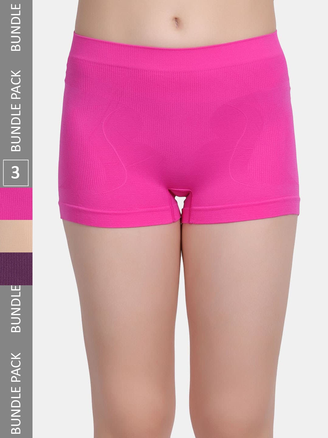 

Amour Secret Pack Of 3 Leak-Proof Boy Shorts Briefs, Pink