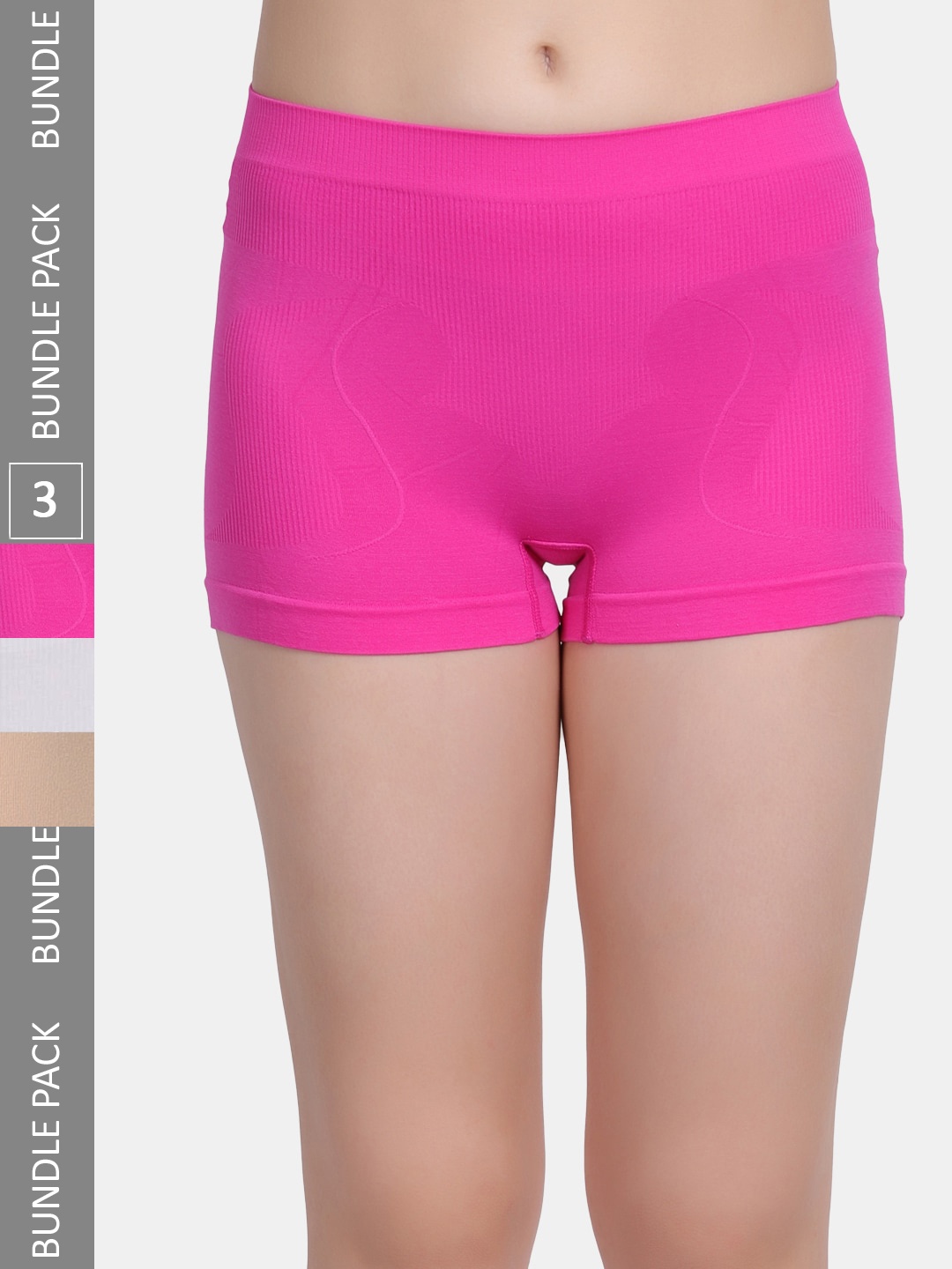 

Amour Secret Women Pack Of 3 Seamless Leak-Proof Boy Short Briefs P071_Dpnk_Nud_Owht, Beige