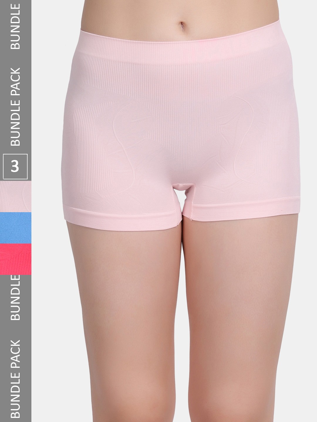 

Amour Secret Pack Of 3 Leak-Proof Boy Shorts Briefs, Pink