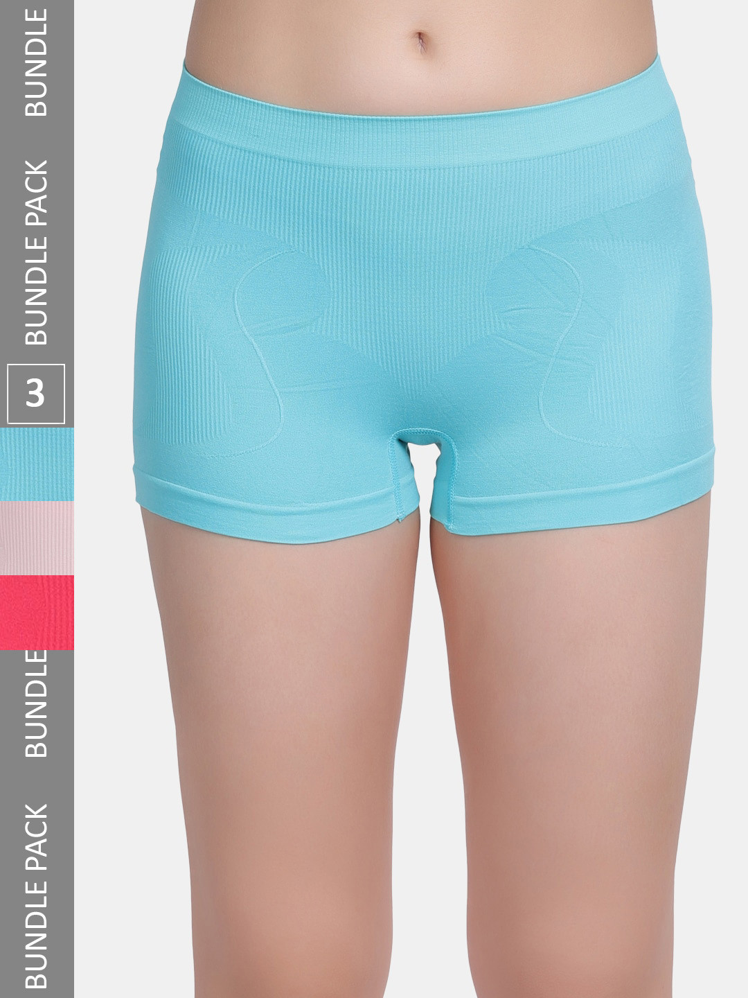 

Amour Secret Women Pack Of 3 Mid-Rise Boy Short Briefs, Blue