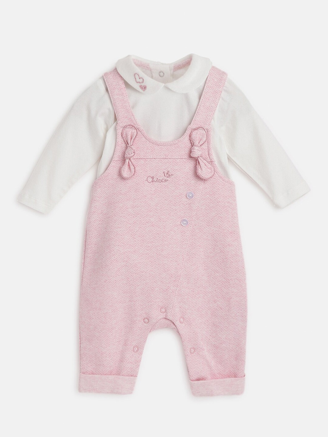 

Chicco Girls Dungarees With Bodysuit, Pink
