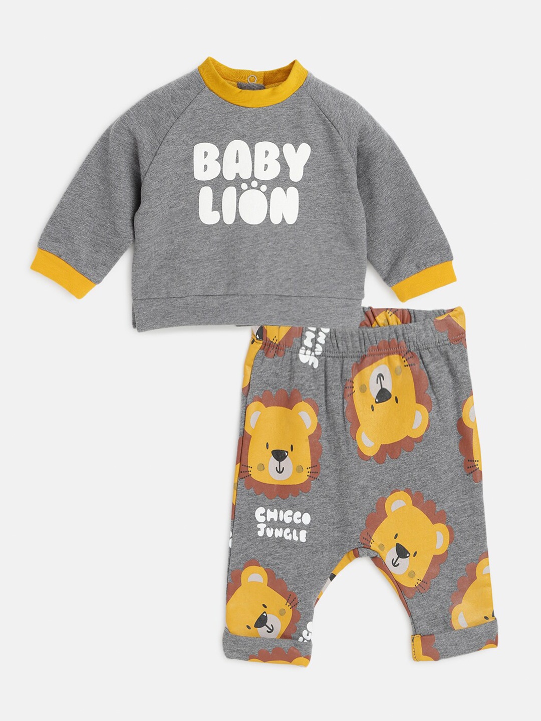 

Chicco Infants Printed T-Shirt With Trousers, Grey