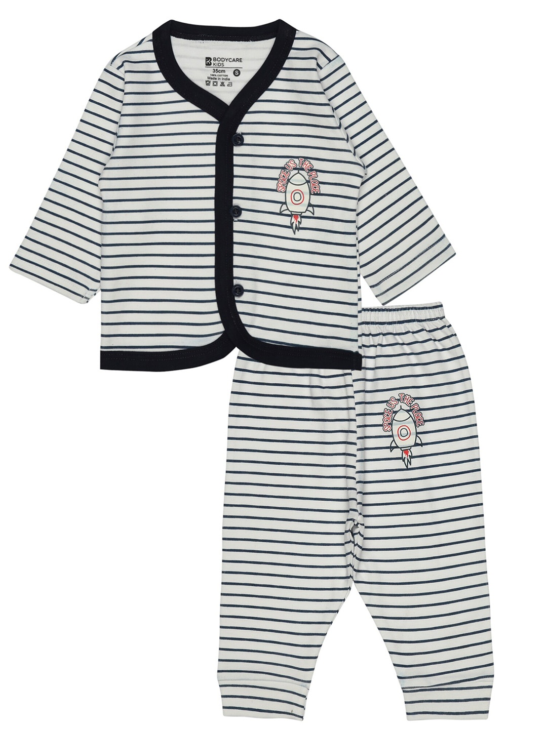 

Bodycare Kids Striped Shirt with Trousers, Navy blue