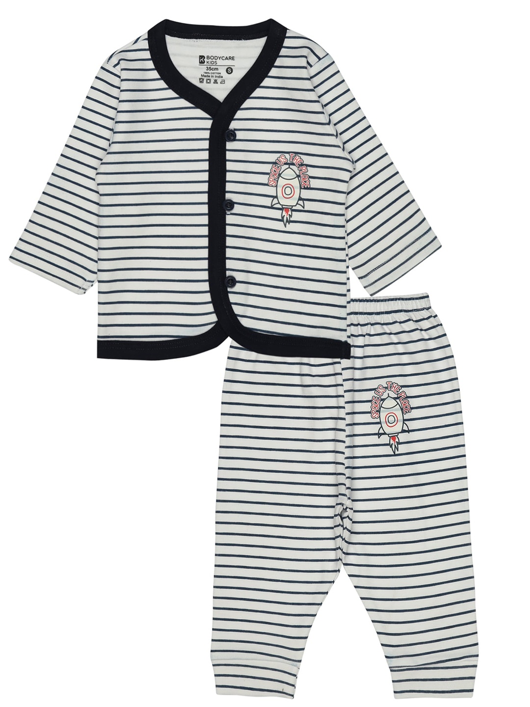 

Bodycare Kids Striped Shirt With Pyjamas, Navy blue