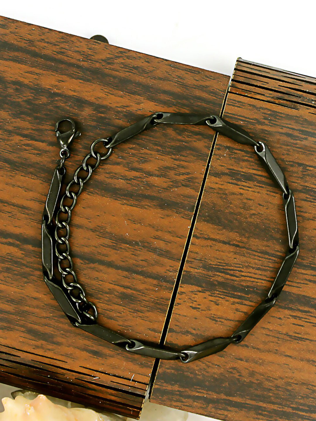 

NAKABH Men Set Of 2 Silver-Plated Link Bracelet