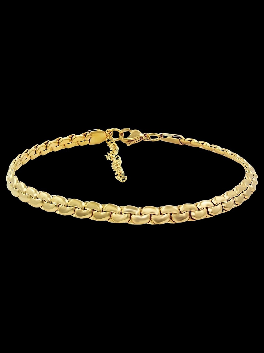 

NAKABH Men Set Of 2 Gold-Plated Link Bracelet